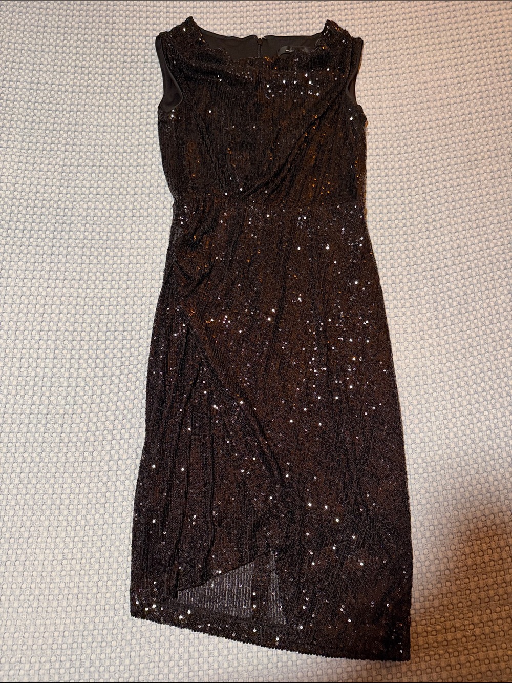 White House Black Market Black Sleeveless Sequin Midi Dress